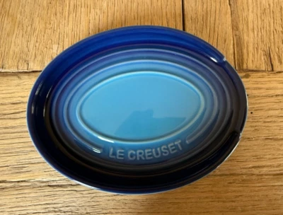 Le Creuset Stoneware Oval Spoon Rest Azure Blue NEW