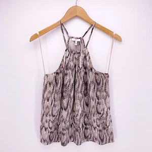 Joie Women’s S 100% Silk Animal Snake Print Halter Top Style Shirt C12 - Picture 1 of 6