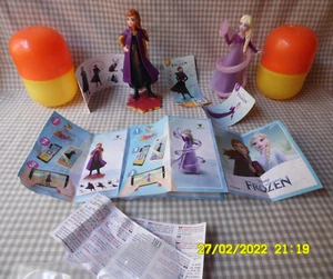 C/ 2 MAXI KINDER ELSA ET ANNA LA REINE DES NEIGE FROZEN  OEUF  COMPLET NEUF - Picture 1 of 6