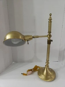 Vintage Antiqued Brass Desk Lamp Adjustable , Rustic Industrial Decor 25" Tall - Picture 1 of 8