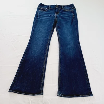 American Eagle Jeans Artist Size 10 Stretch 10" Flare Dark Wash Low Rise - Image 1 of 4