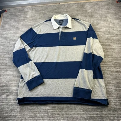 Camisa de Rugby Chaps Para Hombres 2XL XXL Azul Naranja Manga Larga Polo Preppy Y2K Cresta Foto 1 de 4