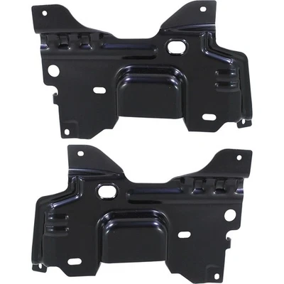 Front LH & RH Bumper Bracket Black Steel Set of 2 For 2009-2014 Ford F-150 Foto 1 de 4