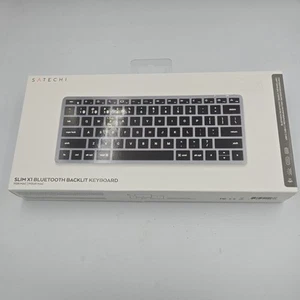 SATECHI SLIM X1 BLUETOOTH BACKLIT KEYBOARD Multi-Device Sync – Space Gray NEW - Picture 1 of 2