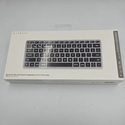 SATECHI SLIM X1 BLUETOOTH BACKLIT KEYBOARD Multi-Device Sync – Space Gray NEW - Image 1 of 2