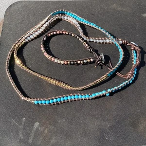 Juego de pulsera y collar Victoria Emerson envolvente / cuentas de piedra natural - Imagen 1 de 9