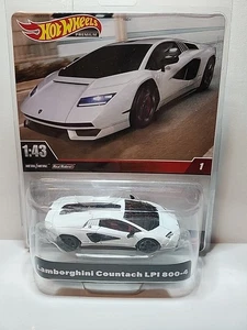 Hot Wheels Premium 1:43 Lamborghini Countach LPI 800-4 White 1 Real Riders 2023 - Picture 1 of 2