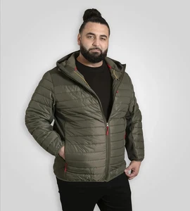 D555 Duke Big Mens Hybrid Quilted Jacket Soft Shell Hooded Khaki 2XL-6XL (301810 - Picture 1 of 7