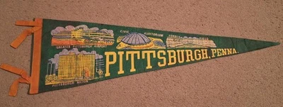 VINTAGE PITTSBURGH PENNANT CIVIC ARENA AUDITÓRIO OUTROS EDIFÍCIOS - Imagem 1 de 4