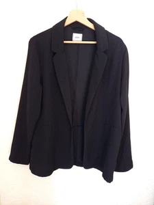 Chaqueta Blazer Mujer Colección Pimkie Negra Crepé Frente Abierto L Grande - Imagen 1 de 6
