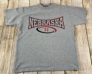 AS Sports Vintage Nebraska Huskers Grey T Shirt Cotton Mesh Size Medium - Picture 1 of 6