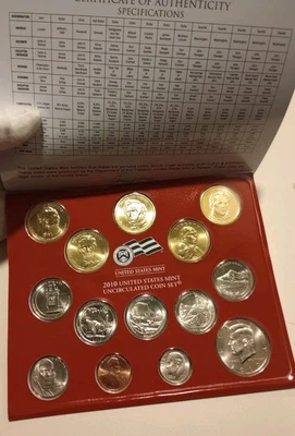 2010 Denver US Mint Uncirculated Coin Set 14 Coin Set NEW - Image 1 of 4