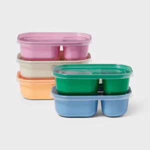 10pc (set of 5) Divided Plastic Meal Prep Food Storage Container Set   - Picture 1 of 3