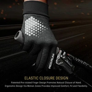 REDRUM Black cycling gloves Men Women Warm Windstopper Running gloves - Picture 1 of 9