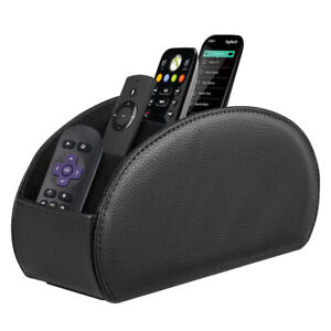 [5 Compartments] Black Remote Control Holder TV Remote Caddy Desktop Organizer