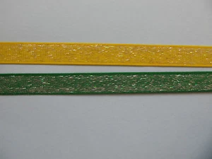 Nastro Grosgrain Glitter 3/8" VERDE o GIALLO - Foto 1 di 3