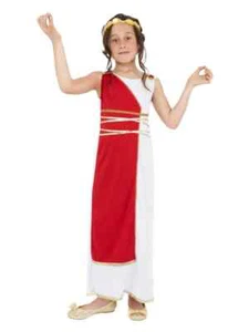 Girls Grecian Roman Costume M 7-9 Yrs Fancy Dress Costume Book Day - Picture 1 of 2