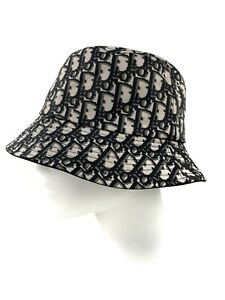 Authentic Dior Monorgram Reversible Oblique Bucket Hat Cap One Size