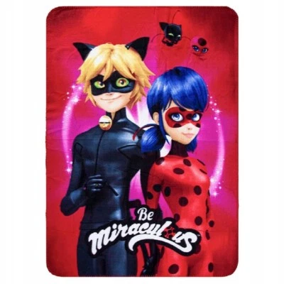 Miraculous Ladybug e Cat Noir Coperta Plaid 100x140cm in Polar Fleece Blanket - Image 1 of 3
