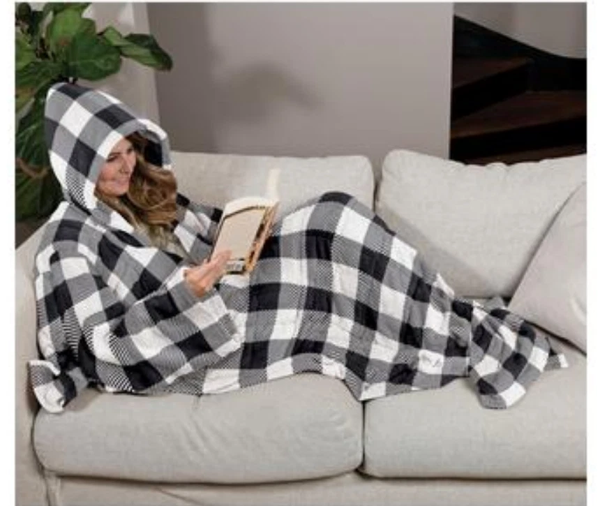 Ella Jayne Wearable Weighted Snuggle Blanket, black/white - Image 1 of 1