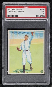 1933 Goudey Big League Chewing Gum R319 Lefty Gomez #216 PSA 5 Rookie RC HOF