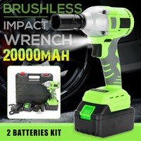 88VF 20000mA Brushless Electric Cordless Impact Wrench Powerful Tool + 2 Battery