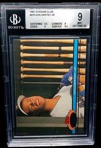 Ken Griffey Jr. 1991 Topps Stadium Club - #270 Mariners BGS 9 (9.5/9/9/9.5) - Picture 1 of 8