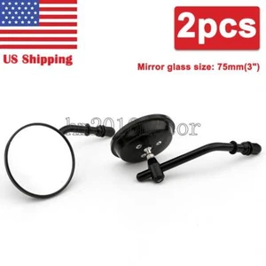 Motorcycle Black Rear View Mirrors For Harley Sportster Softail Dyna Touring US - Picture 1 of 7