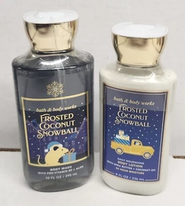 NEW Bath & Body Works FROSTED COCONUT SNOWBALL Body Wash 10 oz & Lotion 8 oz - Picture 1 of 1