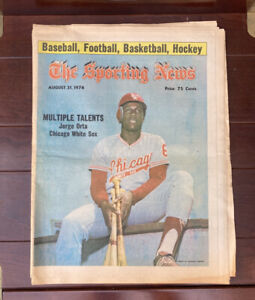 The Sporting News August 31, 1974 with Jorge Orta Chicago White Sox on the Cover