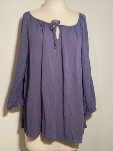 NWT NEW Como Blu Size 2xTop Shirt Blouse Purple Light Weight - Picture 1 of 7