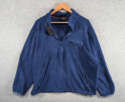 LL Bean Outdoors Men's Blue Hiking Mountain Trail Half Zip Soft Fleece Jacket XL - Image 1 of 4