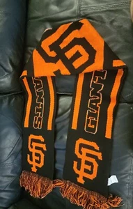 SAN FRANCISCO Sf GIANTS MLB BASEBALL SCARF  68" x 7" Acrylic Black Orange  - Picture 1 of 4