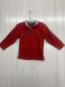 Nautica Boy's Red 3/4 Zip Fleece Sweatshirt Jacket Size Large - Picture 1 of 3