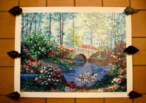 Cypress Bridge, by Schaefer Miles, Signed & numbered (120/350) color serigraph, - Picture 1 of 4