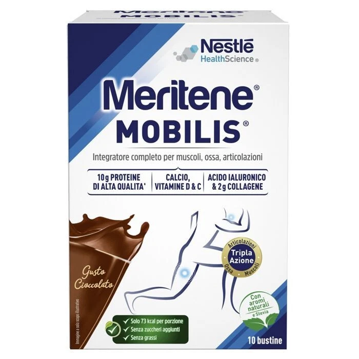 NESTLÉ HEALTH SCIENCE MERITENE MOBILIS GUSTO CIOCCOLATO 10 BUSTINE - INTERGRATORE MUSCOLI OSSA NESTLE