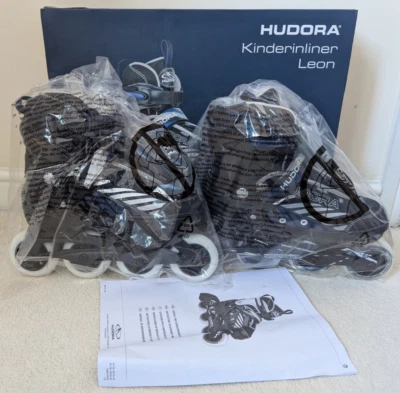HUDORA Inline Skates Leon Blue/Black, Adjustable Size 37-40 - New Boxed - Image 1 of 4