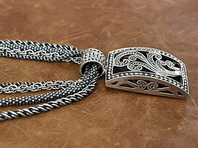 SILPADA Sterling Silver Four Strand Chain Necklace N1719 Paisley Pendant S1744 - Image 1 of 4