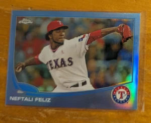 2013 Topps Chrome Blue Refractors #141 Neftali Feliz /199 Rangers - Picture 1 of 1