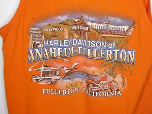 Harley-Davidson Vintage ANAHEIM FULLERTON ORANGE Men's LARGE TANK - Picture 1 of 3