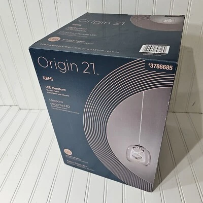 NUEVO Origin 21 LED Lámpara Colgante Remi Acabado Cromo Vidrio Transparente Globo Nuevo en Caja Foto 1 de 4