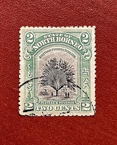 North Borneo 1916 2c Green SG190 Good Used - Picture 1 of 4