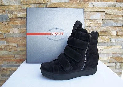 Prada Talla 35 Botines Botines Zapatos 3TZ035 Gamuza Negro Nuevo Antiguo PVP550 € Foto 1 de 4