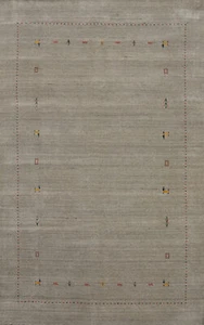 Beige Handmade Indian Rug Wool Gabbeh Bedroom Rug 5x8 ft - Picture 1 of 11