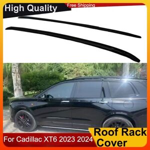 Roof Rack Rail Cover  Fits for Cadillac XT6 2023 2024 Silver Updated to Black