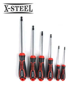 6pc Expert Cr-V Hex Allen Key Wrench Ball End Screwdriver Set: H3,4,5,6,7,8mm - Picture 1 of 7