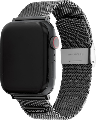 Coach 38 40 mm nastro di ricambio rete IP nero acciaio inox per Apple Watch