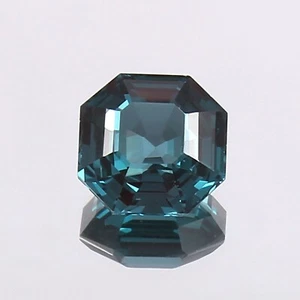 Natural Transparent Indicolite Blue Green Loose Tourmaline Asscher Cut Gemstone - Picture 1 of 4