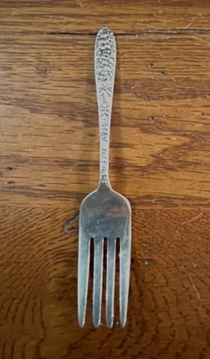 Sterling Silver Baby Fork 4 3/4" Narcissus Pattern National Silver Co. Flowers - Image 1 of 4