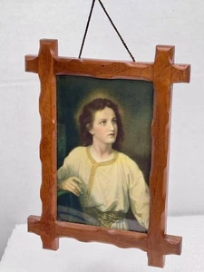 ANTIQUE Wood FRAMED RELIGIOUS  CHRIST AT AGE 12 German Artist Heinrich Hofmann - Picture 1 of 6